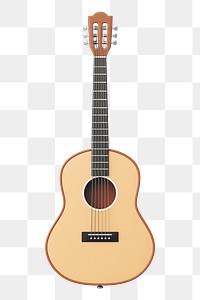 PNG 3D acoustic guitar, element illustration, transparent background