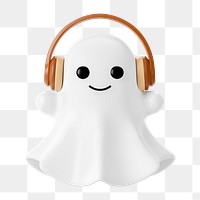 PNG 3D halloween ghost, element illustration, transparent background