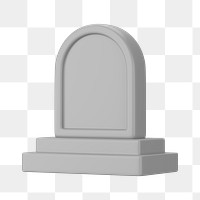 PNG 3D tombstone, element illustration, transparent background