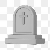 PNG 3D tombstone, element illustration, transparent background