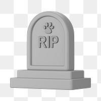 PNG 3D tombstone, element illustration, transparent background