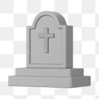 PNG 3D tombstone, element illustration, transparent background