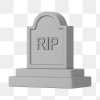 PNG 3D tombstone, element illustration, transparent background