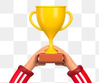 PNG 3D gold trophy, element illustration, transparent background