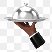 PNG 3D waiter serving tray, element illustration, transparent background