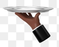 PNG 3D waiter serving tray, element illustration, transparent background