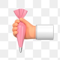 PNG 3D frosting piping bag, element illustration, transparent background