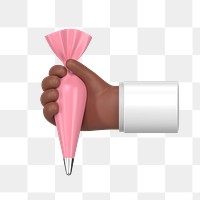 PNG 3D frosting piping bag, element illustration, transparent background