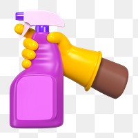 PNG 3D cleaning spray, element illustration, transparent background