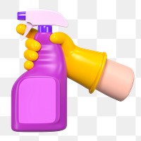 PNG 3D cleaning spray, element illustration, transparent background