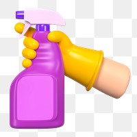 PNG 3D cleaning spray, element illustration, transparent background