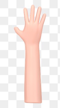 PNG 3D raised hand, element illustration, transparent background