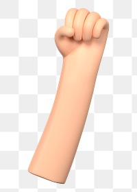 PNG 3D raised fist, element illustration, transparent background