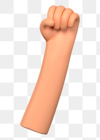 PNG 3D raised fist, element illustration, transparent background