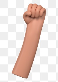 PNG 3D raised fist, element illustration, transparent background