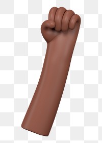 PNG 3D raised fist, element illustration, transparent background