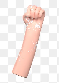 PNG 3D raised fist, element illustration, transparent background