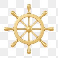 PNG 3D ship steering wheel, element illustration, transparent background