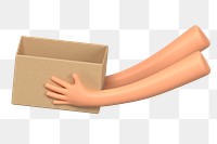 PNG 3D hands holding box, element illustration, transparent background