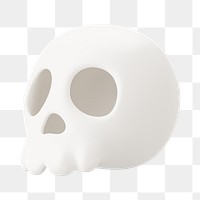 PNG 3D human skull, element illustration, transparent background