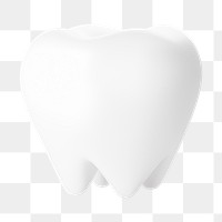 PNG 3D white tooth, element illustration, transparent background