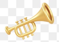 PNG 3D trumpet, element illustration, transparent background