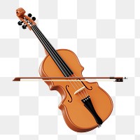 PNG 3D violin, element illustration, transparent background