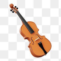 PNG 3D violin, element illustration, transparent background