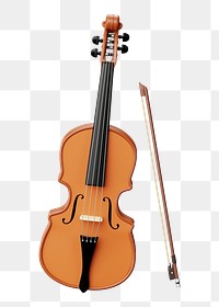 PNG 3D violin, element illustration, transparent background