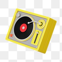 PNG 3D vinyl player, element illustration, transparent background