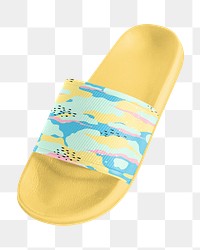 PNG Yellow beach sandals, transparent background