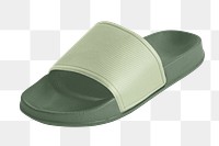 PNG Dark green beach sandals, transparent background