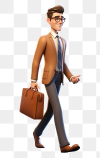 PNG Walking briefcase cartoon adult. 