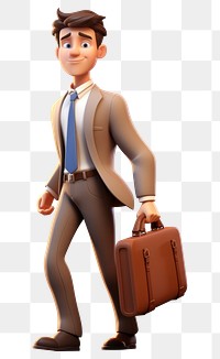 PNG Briefcase figurine cartoon adult. 