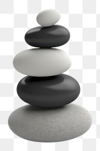 PNG Balance pebble stone black. 