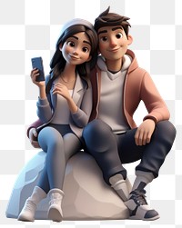 PNG Smiling cartoon adult love. AI generated Image by rawpixel.