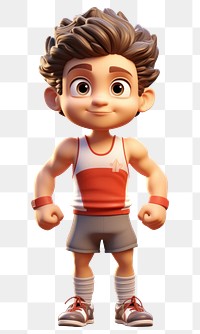PNG Athlete cartoon toy white background. AI generated Image by rawpixel.