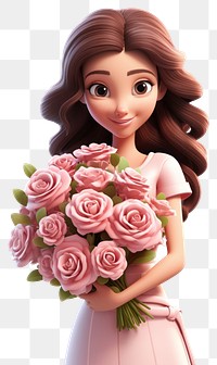 PNG Flower rose cartoon female. AI generated Image by rawpixel.