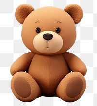 PNG Cartoon plush bear toy. 