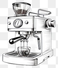 PNG Coffee appliance drawing sketch. 