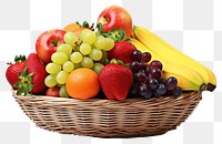 PNG Strawberry banana basket grapes. AI generated Image by rawpixel.