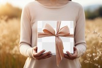 Birthday present box png transparent mockup