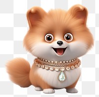 PNG Jewelry pomeranian necklace cartoon. 