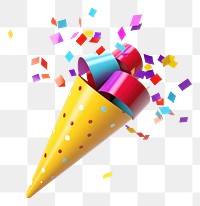 PNG Confetti cone white background celebration