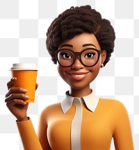 PNG Cartoon cup portrait coffee. AI generated Image by rawpixel.