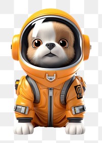 PNG Astronaut cartoon dog toy. 