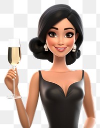 PNG Champagne portrait holding cartoon. 