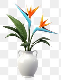 PNG Flower plant leaf vase. 