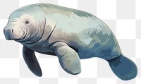 PNG Manatee animal mammal underwater. 