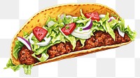 PNG Taco food white background vegetable. AI generated Image by rawpixel.